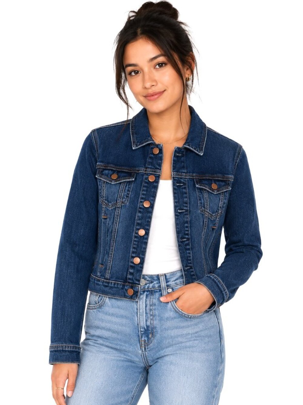 Eileen Fisher Petite Blue Denim Jacket